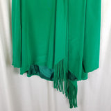 Mark Heister Silk Maxi Skirt Suit Scarf Formal Holiday Emerald Green Womens sz L