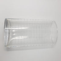 Global Views Oval Etched Clear Glass Grid Map Vase Portugal 10 in Weighted