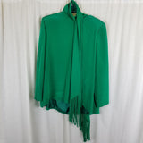 Mark Heister Silk Maxi Skirt Suit Scarf Formal Holiday Emerald Green Womens sz L