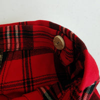 Vtg Celtic Craft Centre Red Tartan Plaid Kilt Skirt Wool Fringe Wrap Womens XS S