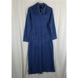 The Vermont Country Store Soft Fleece Cowl Neck Lounger Nightgown Robe Womens S