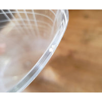 Global Views Oval Etched Clear Glass Grid Map Vase Portugal 10 in Weighted