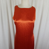 Vintage Soda Blu Maxi Sleeveless Metallic Sheen Tank Dress Womens M USA Rust