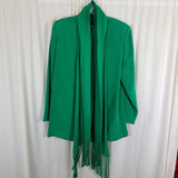 Mark Heister Silk Maxi Skirt Suit Scarf Formal Holiday Emerald Green Womens sz L