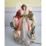 Vintage Color Changing Fiber Optics Angel Tree Topper Tabletop Christmas Holiday
