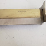 Vintage Butterscotch Bakelite Meat Carving Set Knife Honing Stainless Steel Wood
