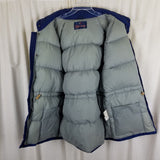 Vintage Hermans Goose Down Puffer Jacket Parka Mens L Cargo Pockets Navy Blue