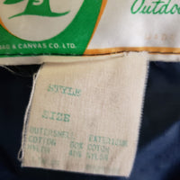 Vintage Woods Goose Co. Down Puffer Jacket Parka Mens L Cargo Pockets Navy Blue