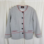 Designer Franz Mari Collarless Black & White Checked Blazer Jacket Womens 58 XL