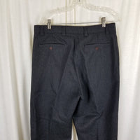 Vintage Gap Winter Wool Tweed Cuffed Pants Trousers Mens sz 34x32 Black Charcoal