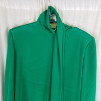 Mark Heister Silk Maxi Skirt Suit Scarf Formal Holiday Emerald Green Womens sz L