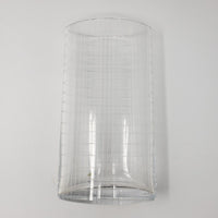 Global Views Oval Etched Clear Glass Grid Map Vase Portugal 10 in Weighted