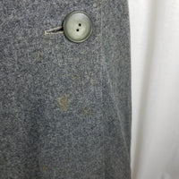 Vintage Handmade 1950s Wool Tweed Button Up Mod Dress Womens M L Charcoal Gray