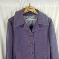 Vintage Mackintosh Lilac 90s Heathered Wool Peacoat Coat Jacket Womens 10 USA