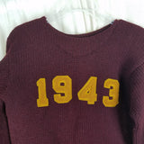 Vintage Class of 1943 Boston College BC Horace Partridge Knit Sweater Athletic Mens S M