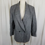 VTG Giorgio Sant Angelo Double Breasted Wool Herringbone Blazer Jacket Womens 12