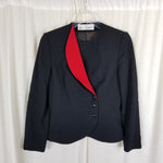 Vintage Bert Newman for Suitime Avant Garde Red Tuxedo Blazer Jacket Womens S