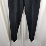 Vintage Gap Winter Wool Tweed Cuffed Pants Trousers Mens sz 34x32 Black Charcoal