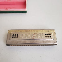 The Echo Harp M. Hohner C/G 55/80 M2 Harmonica Bell Metal Reeds Germany in Box