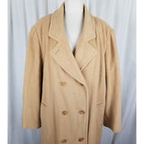 Vintage Marvin Richards Wool Camel Hair Long Maxi Peacoat Coat Womens XL Tan 80s