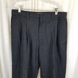 Vintage Gap Winter Wool Tweed Cuffed Pants Trousers Mens sz 34x32 Black Charcoal