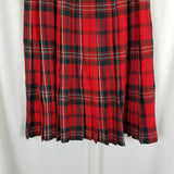 Vtg Celtic Craft Centre Red Tartan Plaid Kilt Skirt Wool Fringe Wrap Womens XS S