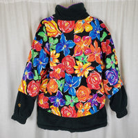 Obermeyer Orange Blossom Reversible 80s Puffer Ski Winter Parka Jacket Womens 18
