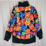 Obermeyer Orange Blossom Reversible 80s Puffer Ski Winter Parka Jacket Womens 18