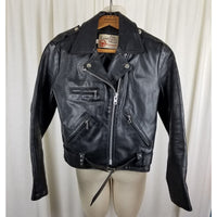 Sears The Leather Shop Motorcycle Biker Bomber Jacket Womens XS 8 Punk Grunge