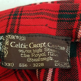 Vtg Celtic Craft Centre Red Tartan Plaid Kilt Skirt Wool Fringe Wrap Womens XS S