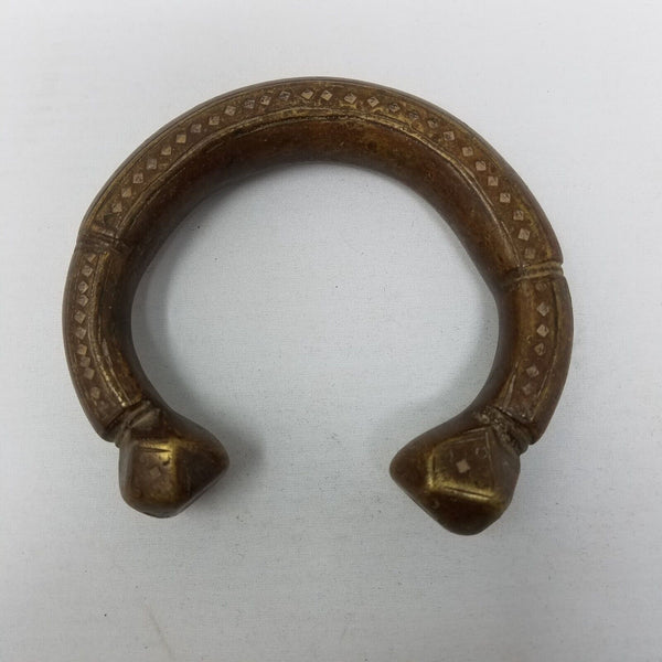 Rare 1800's Antique African Niger Baoulé Dogon Bronze Manilla Currency Bracelet