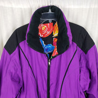 Obermeyer Orange Blossom Reversible 80s Puffer Ski Winter Parka Jacket Womens 18