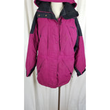 Vintage LL Bean Hooded Winter Snow Ski Parka Jacket Womens S Magenta Raspberry