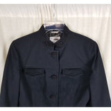 Vintage Talbots Collection Italian Fabric Cotton Tuxedo Blazer Jacket Womens 8