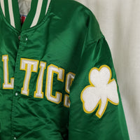 Vintage 80s NBA Starter Boston Celtics Green Satin Basketball Jacket Mens Medium