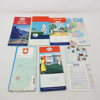 ESSO Standard European Maps Lot of 7 Mid Century Danmark Nederland Swisse Espana
