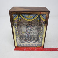 Vintage 1970s Reuge Swiss Music Box Menuet Mozart Dancing Harlequin Musical 7in