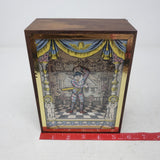 Vintage 1970s Reuge Swiss Music Box Menuet Mozart Dancing Harlequin Musical 7in