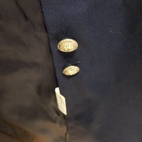 Bill Blass Navy Double Breasted Epaulets Cape Top Maxi 80s Trench Coat Womens 6