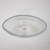 Global Views Oval Etched Clear Glass Grid Map Vase Portugal 10 in Weighted