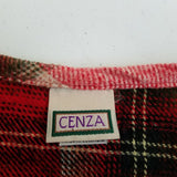 Vintage Cenza Wool Button Up Buffalo Shadow Plaid Vest Womens M Red Black White