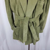Georgetown Leather Design Leather Suede Wrap Jacket Coat Womens L Belt Tie Sash