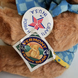Vintage Vermont Teddy Bear Stuffed Plush Doll Toy Animal Jointed 17" 1993 USA