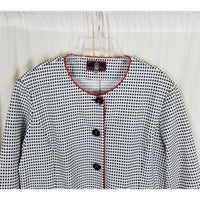 Designer Franz Mari Collarless Black & White Checked Blazer Jacket Womens 58 XL