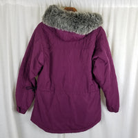 Vintage LL Bean Primaloft Hooded Faux Fur Pullover Quilted Jacket Parka Womens S