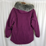 Vintage LL Bean Primaloft Hooded Faux Fur Pullover Quilted Jacket Parka Womens S