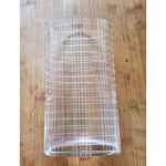 Global Views Oval Etched Clear Glass Grid Map Vase Portugal 10 in Weighted