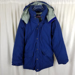 Vintage Hermans Goose Down Puffer Jacket Parka Mens L Cargo Pockets Navy Blue