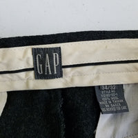 Vintage Gap Winter Wool Tweed Cuffed Pants Trousers Mens sz 34x32 Black Charcoal