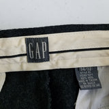 Vintage Gap Winter Wool Tweed Cuffed Pants Trousers Mens sz 34x32 Black Charcoal